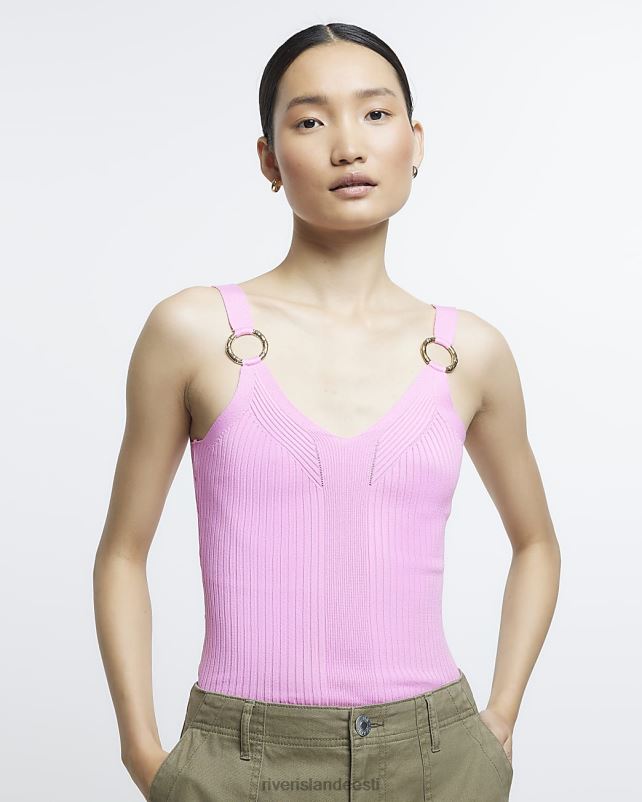 kehakate roosa naised River Island soonik kootud vest 44TLL1065