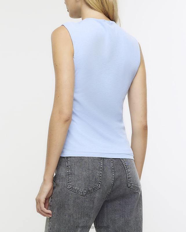 kehakate sinine naised River Island drape varrukateta topp 44TLL810