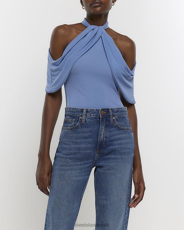kehakate sinine naised River Island drapeering päitsetega kaelaosa 44TLL4715