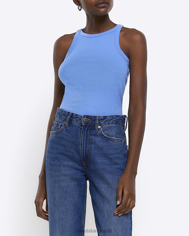 kehakate sinine naised River Island soonikuga võidusõitja vesti ülaosa 44TLL99