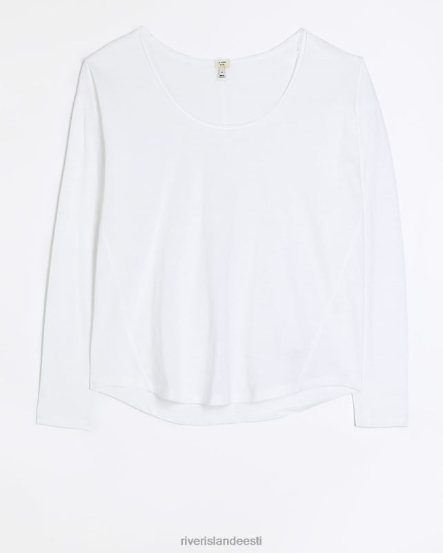 kehakate valge naised River Island kaelusega pikkade varrukatega topp 44TLL4217