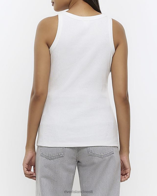 kehakate valge naised River Island kaunistatud tank top 44TLL749