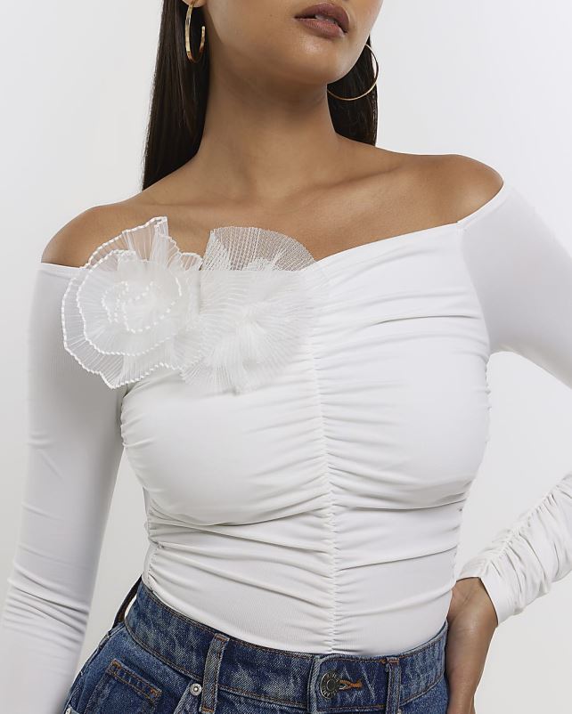 kehakate valge naised River Island õlgadest vabastatud bodi 44TLL1427