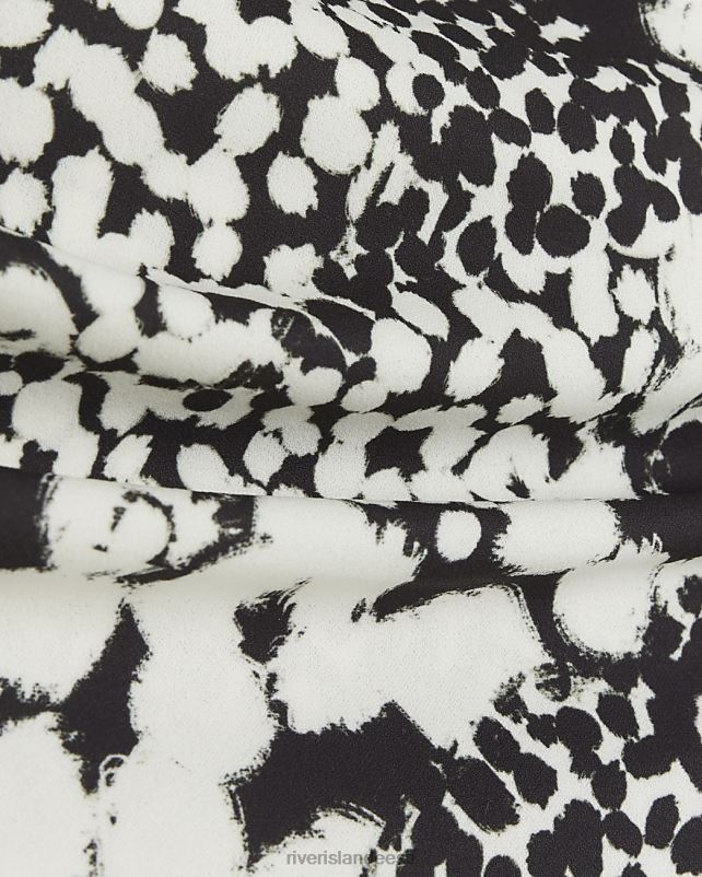 kehakate valge naised River Island loomamustriga bandeau top 44TLL3905