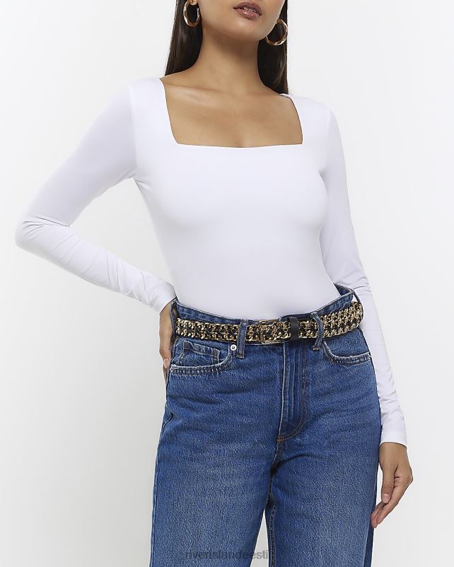 kehakate valge naised River Island pikkade varrukatega body 44TLL95