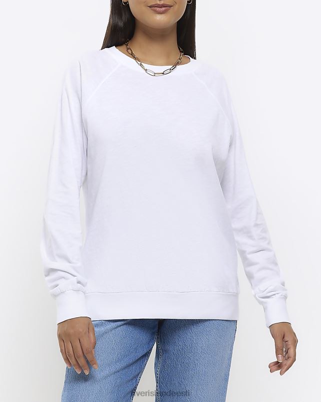 kehakate valge naised River Island pikkade varrukatega tavaline topp 44TLL1114