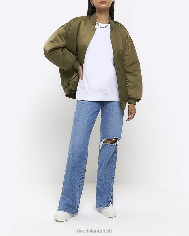 kehakate valge naised River Island pikkade varrukatega tavaline topp 44TLL1114