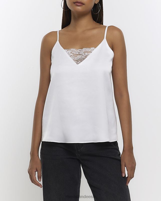 kehakate valge naised River Island pitsist detail Cami top 44TLL1311