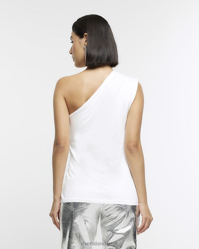 kehakate valge naised River Island plisseeritud üks õlapealne 44TLL3924