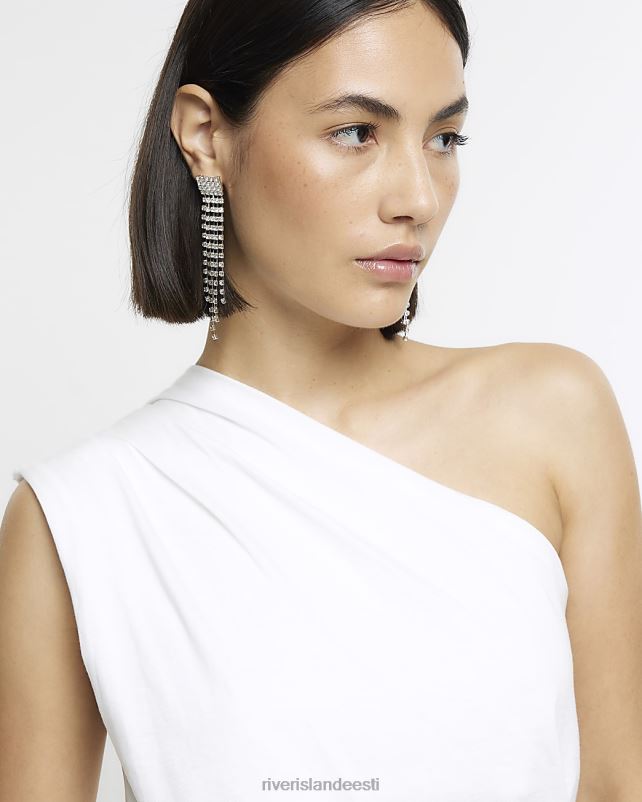 kehakate valge naised River Island plisseeritud üks õlapealne 44TLL3924