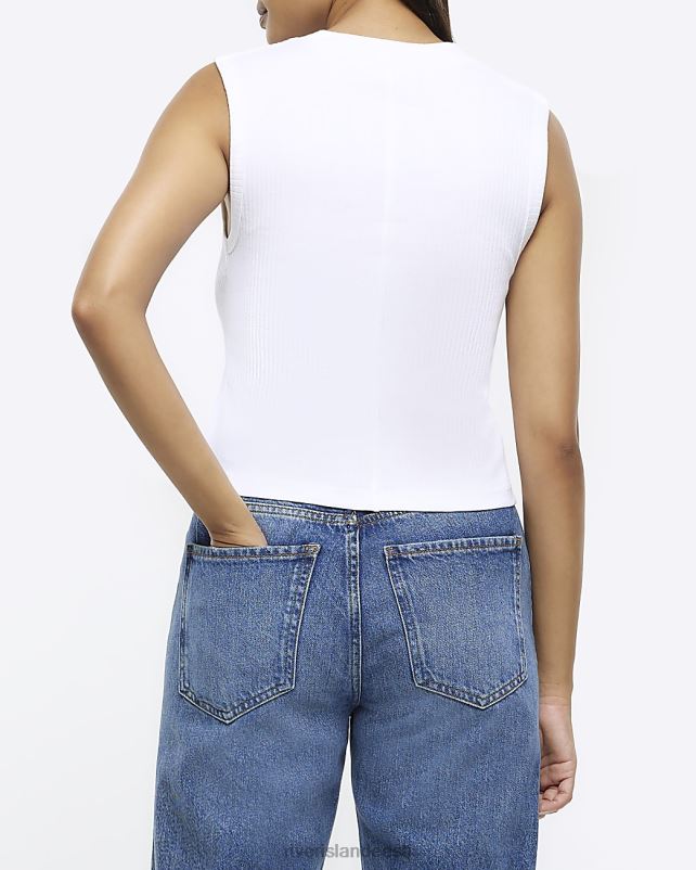 kehakate valge naised River Island ribipaagi ülaosa 44TLL1157