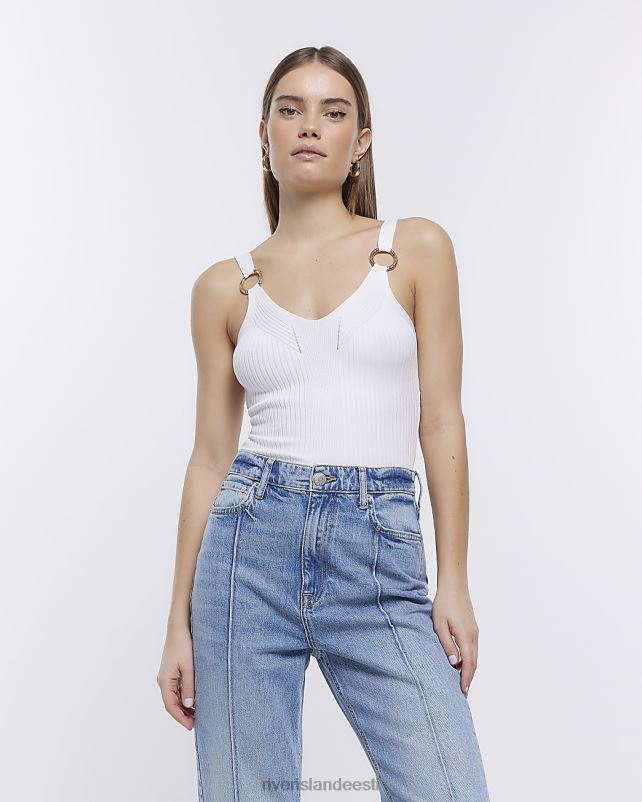 kehakate valge naised River Island soonik kootud vest 44TLL1066