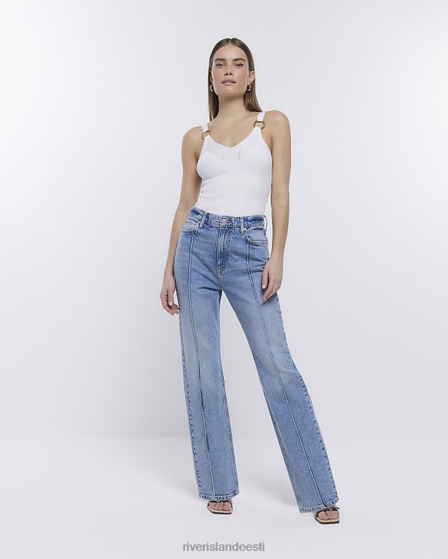 kehakate valge naised River Island soonik kootud vest 44TLL1066