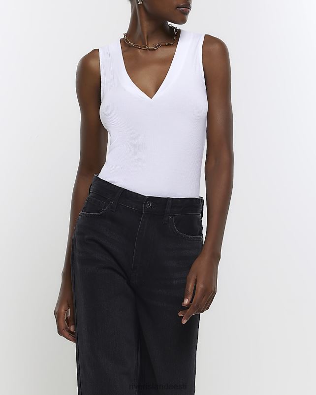 kehakate valge naised River Island v kaelusega vesti topp 44TLL1125