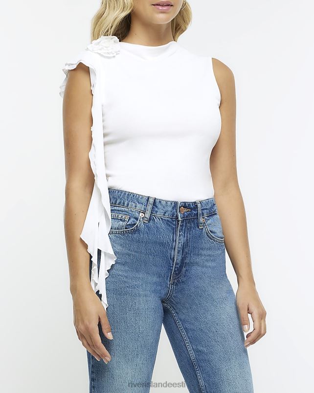 kehakate valge naised River Island varrukateta varrukateta topp 44TLL1195