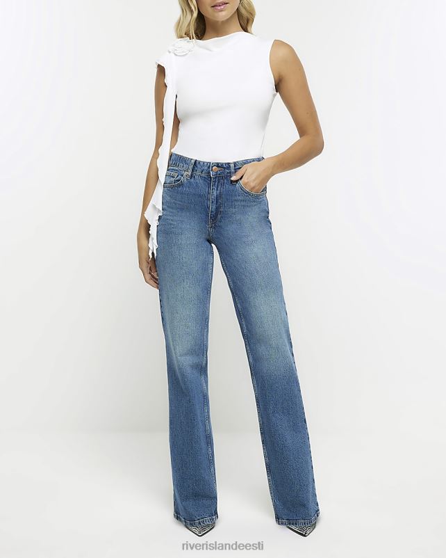 kehakate valge naised River Island varrukateta varrukateta topp 44TLL1195