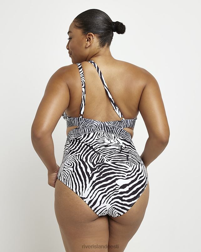 kehakate kreem naised River Island pluss loomamustriga ühe õlaga ujumistrikoo 44TLL5215
