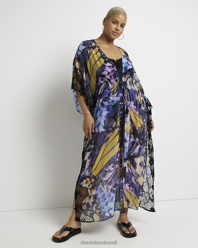 kehakate lilla naised River Island pluss heegeldatud maxi kaftan 44TLL5205