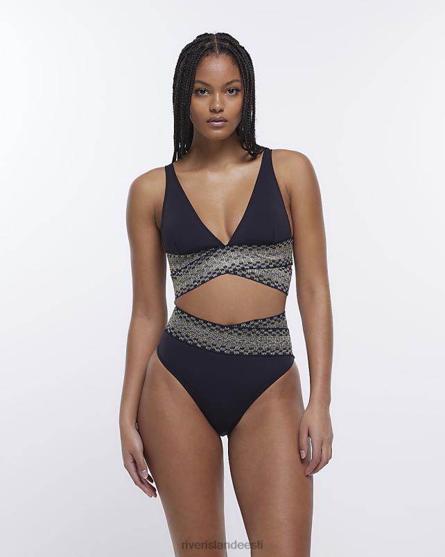 kehakate must naised River Island kõrge vöökohaga bikiinipüksid 44TLL1961