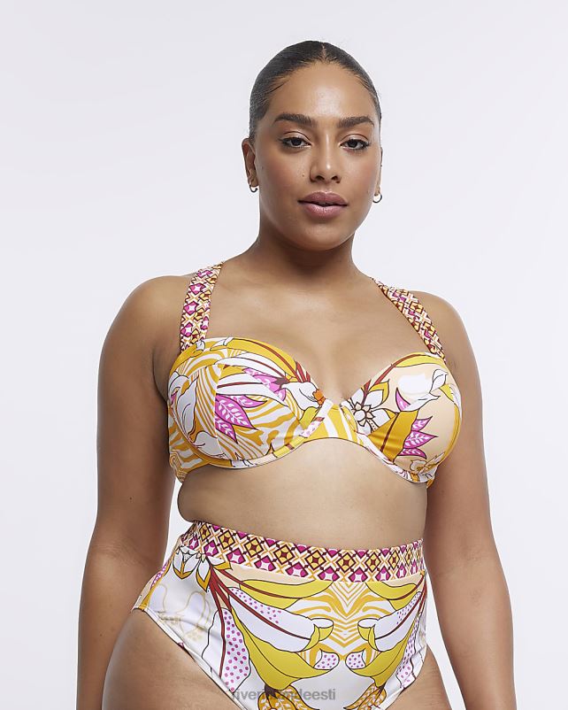 kehakate oranž naised River Island pluss prinditud balconette bikiinitops 44TLL5175
