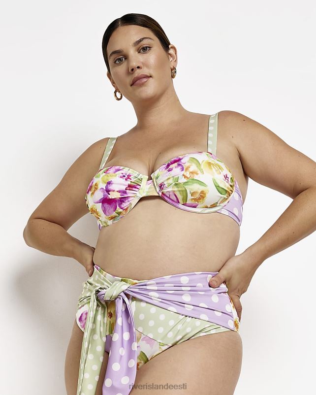 kehakate roosa naised River Island pluss lilleline traadiga bikiinitops 44TLL2237