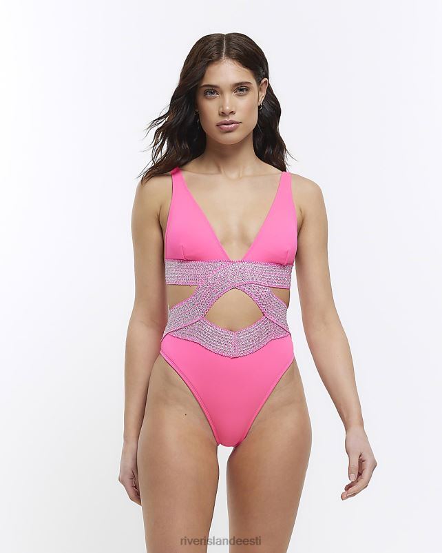 kehakate roosa naised River Island wrap sukeldumisujumistrikoo 44TLL1890