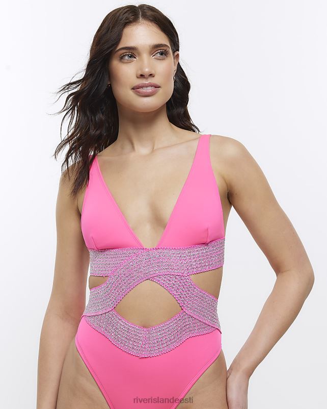 kehakate roosa naised River Island wrap sukeldumisujumistrikoo 44TLL1890