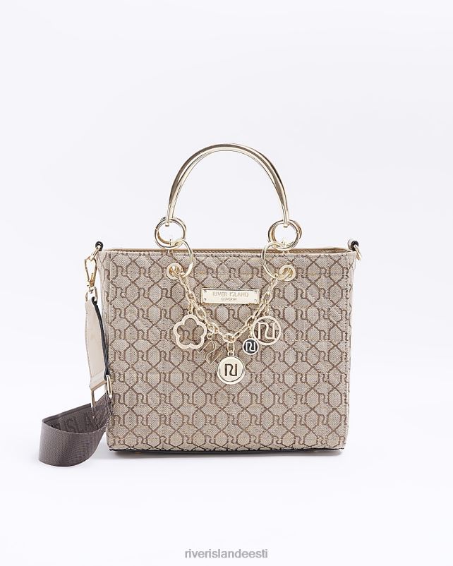 tarvikud beež naised River Island žakaarri monogramm kandekott 44TLL367