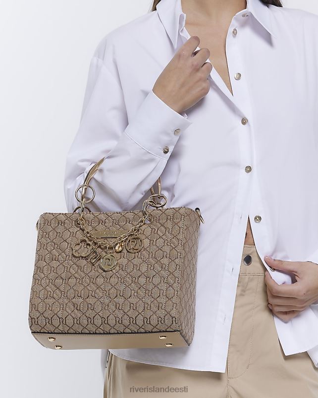 tarvikud beež naised River Island žakaarri monogramm kandekott 44TLL367