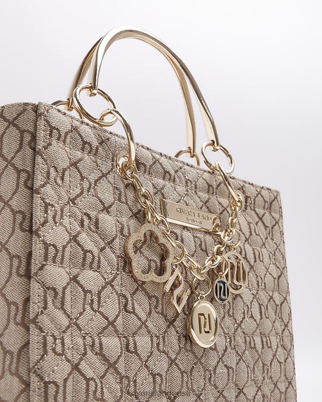 tarvikud beež naised River Island žakaarri monogramm kandekott 44TLL367