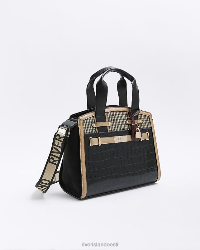 tarvikud must naised River Island Croc reljeefne kandekott 44TLL3779