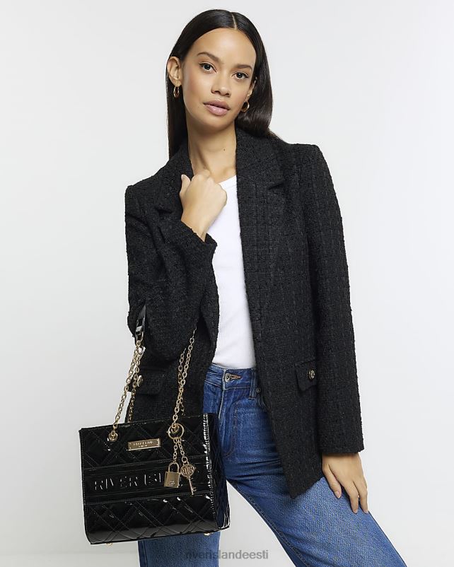 tarvikud must naised River Island reljeefne kett-kott 44TLL3907