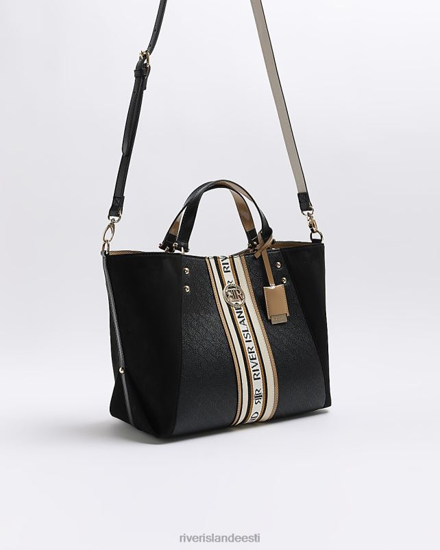 tarvikud must naised River Island ri monogramm lint kandekott 44TLL4150