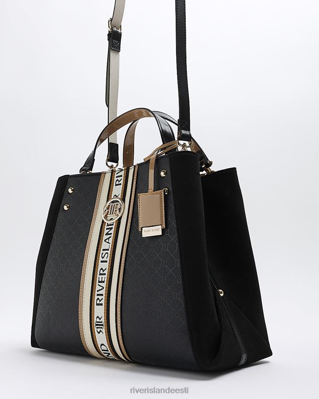 tarvikud must naised River Island ri monogramm lint kandekott 44TLL4150