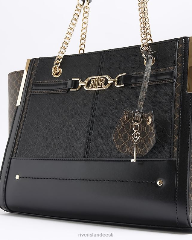 tarvikud must naised River Island ri monogrammi kandekott 44TLL3716