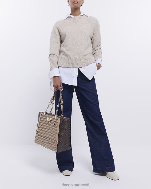 tarvikud pruun naised River Island ri monogrammi kandekott 44TLL3837