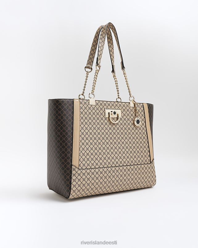 tarvikud pruun naised River Island ri monogrammi kandekott 44TLL3837