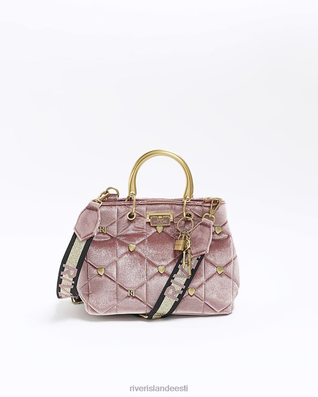 tarvikud roosa naised River Island sametist tepitud kandekott 44TLL212