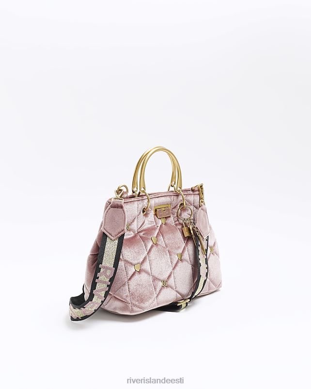 tarvikud roosa naised River Island sametist tepitud kandekott 44TLL212