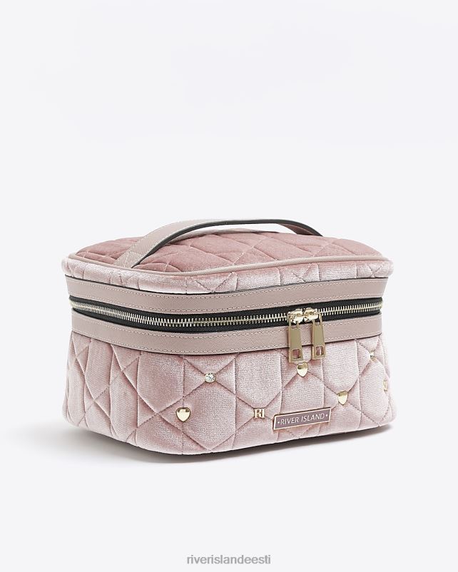 tarvikud roosa naised River Island sametist tepitud meigikott 44TLL4359