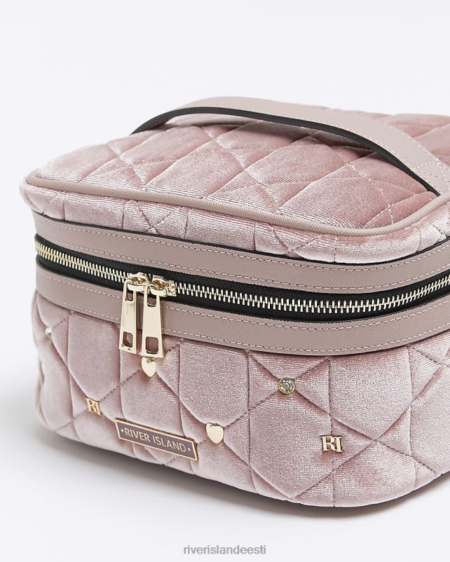 tarvikud roosa naised River Island sametist tepitud meigikott 44TLL4359