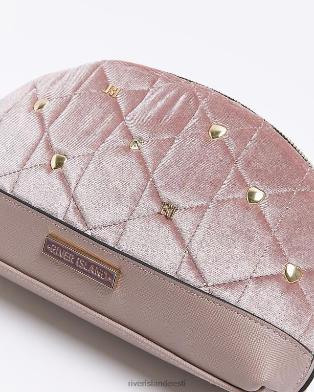 tarvikud roosa naised River Island sametist tepitud meigikott 44TLL4376