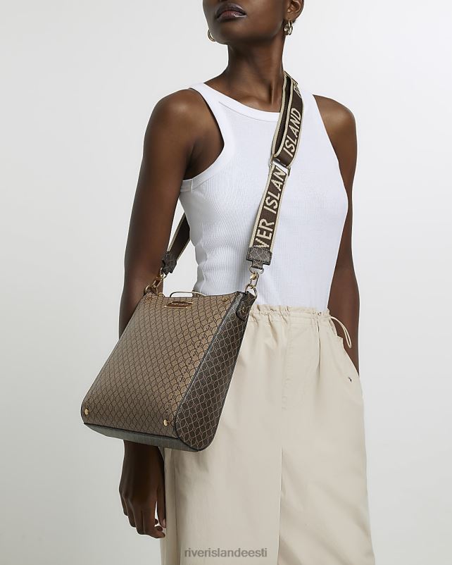 tarvikud pruun naised River Island monogramm sõnumikott 44TLL667