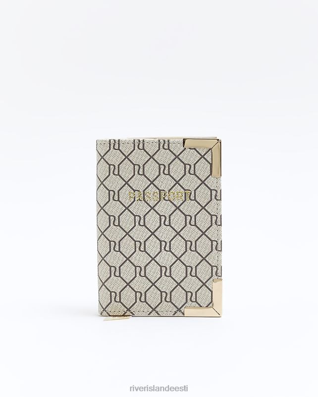 tarvikud beež naised River Island ri monogramm passi kaas 44TLL1443