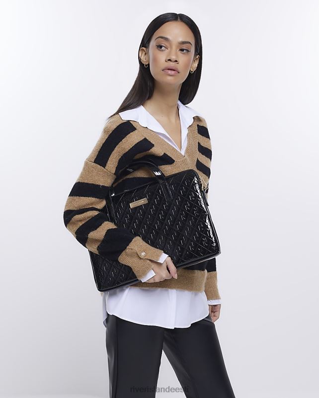 tarvikud must naised River Island patenteeritud reljeefne sülearvutikott 44TLL4353