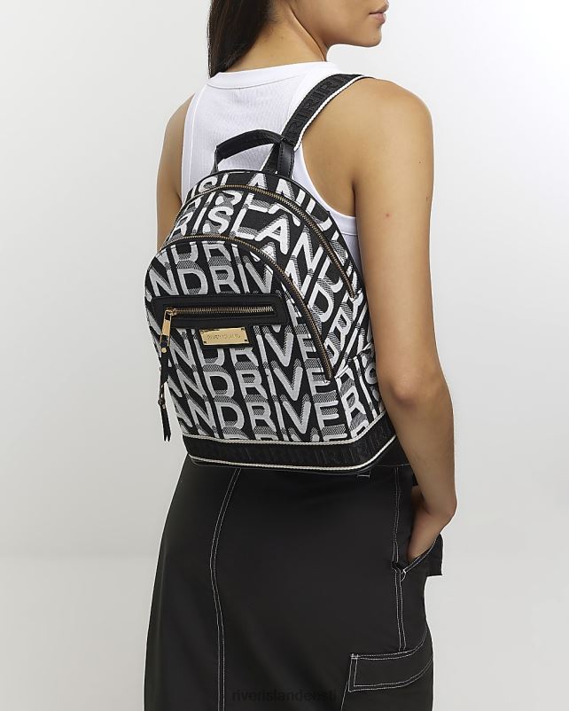 tarvikud must naised River Island prinditud seljakott 44TLL1353