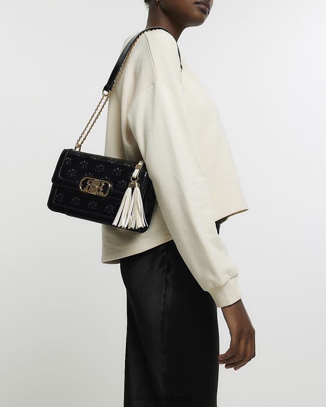 tarvikud must naised River Island rr monogramm patendikott 44TLL525