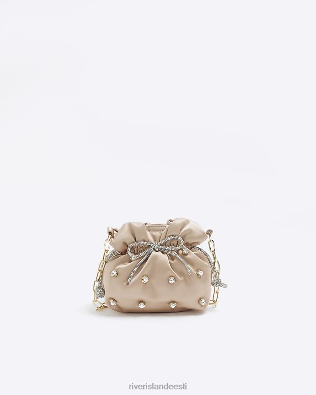 tarvikud roosa naised River Island satiinist nööriga kott 44TLL1484