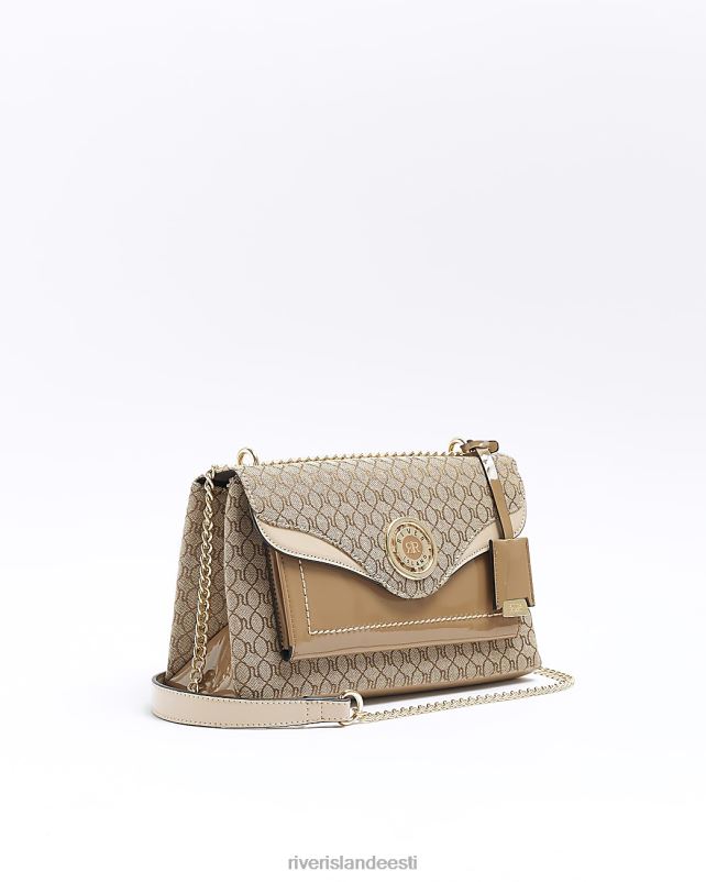 tarvikud beež naised River Island monogramm kett õlakott 44TLL925