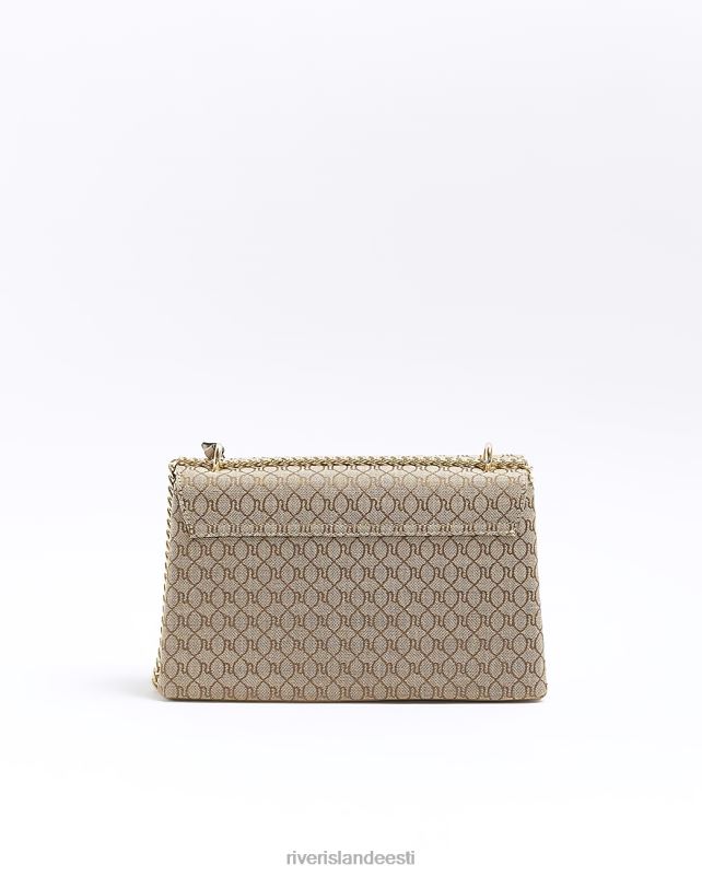 tarvikud beež naised River Island monogramm kett õlakott 44TLL925
